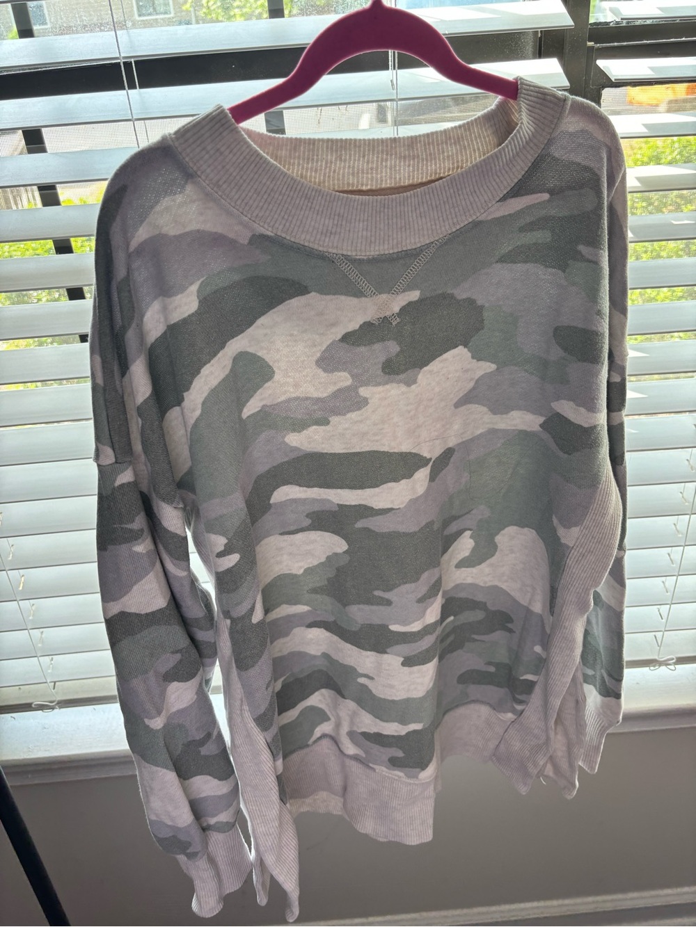 Aerie Oversized Camo Pullover Sweatshirt